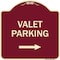 Signmission Valet Parking with Right Arrow Heavy-Gauge Aluminum Architectural Sign, 18" x 18", BU-1818-22749 A-DES-BU-1818-22749 - alternate 1